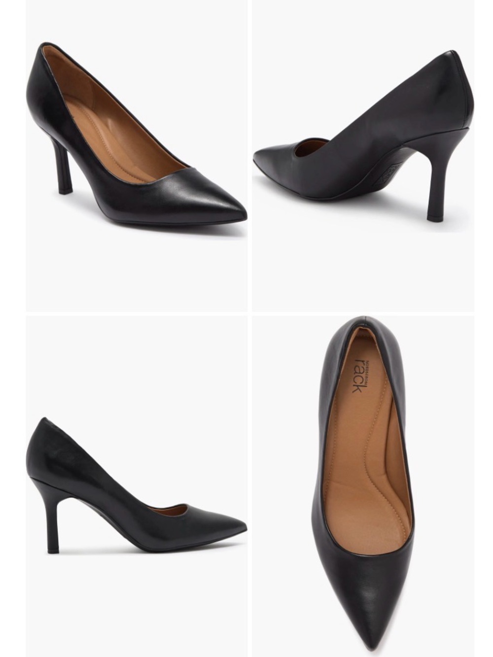 Nordstrom Rack Paige Pump Black Pointed-Toe Leather comfortable Heels